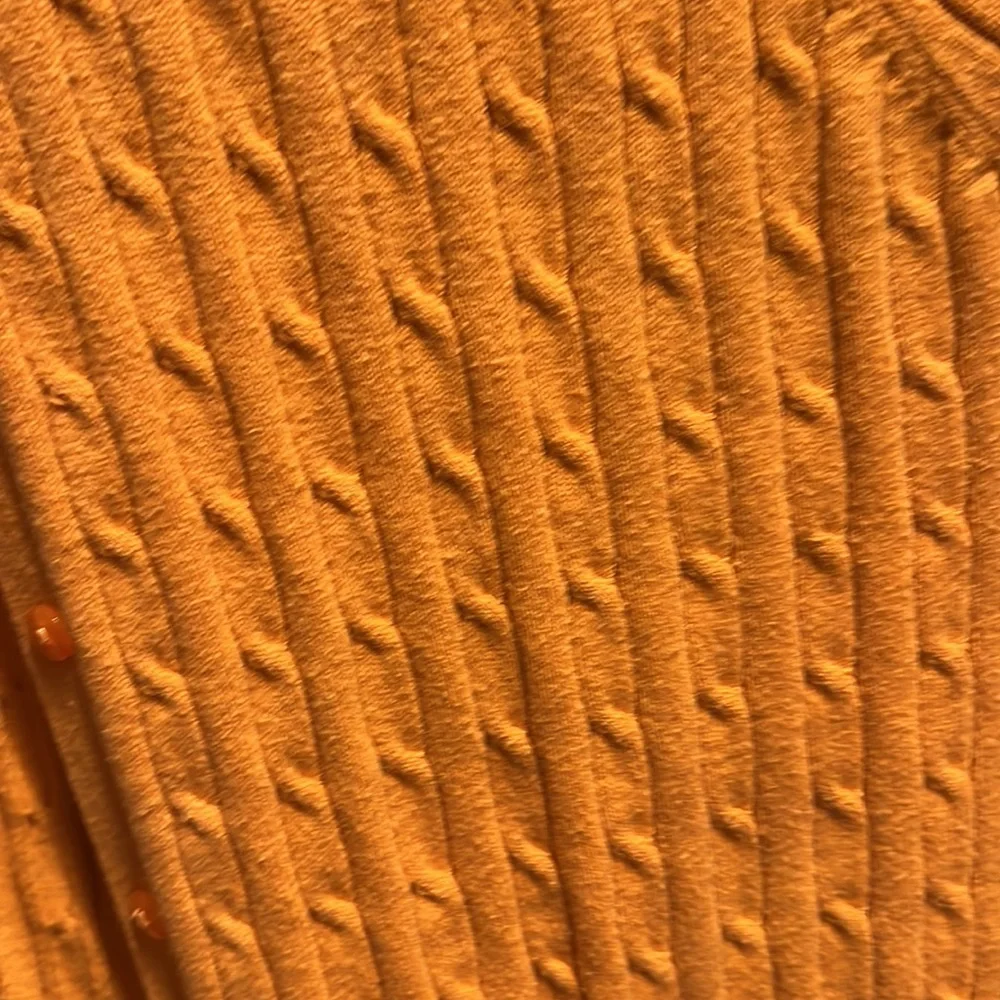 Orange Short-sleeved button up knot cardigan. Orange L - Picture 4 of 5